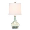 23.25" Contemporary Rippled Colored Glass Bedside Desk Table Lamp with Fabric Shade White/Green - Lalia Home: UL Listed, No Assembly Required - 2 of 4