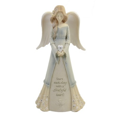 Foundations 7.75" Angel Of Gratitude Grateful Heart  -  Decorative Figurines