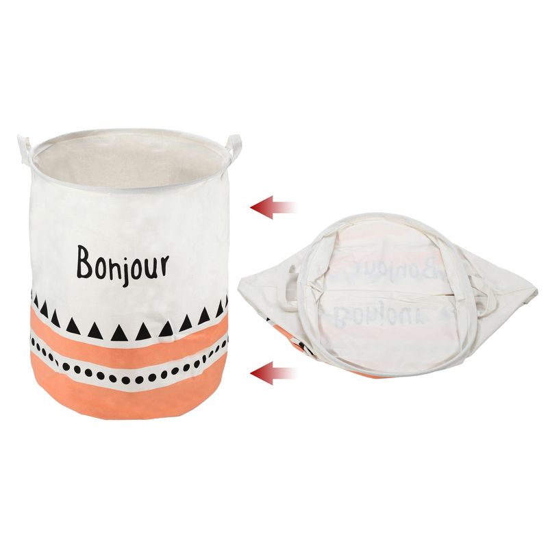 Unique Bargains 3661 Cubic-in Foldable Cylindrical Laundry Basket Black 1 Pc Bohjour, 5 of 7