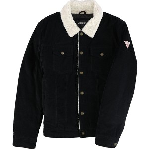 GUESS Mens Faux Shearling Trim Bomber Jacket - 1 of 2
