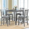 Mshliw 5-Piece Counter Height Dining Table Set with Square Wooden Table and 4 Upholstered Chairs, Small Space Dining Set for Kitchen and Dining Room - 2 of 4