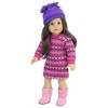 Sophia’s Fair Isle Knit Sweater Dress & Hat for 18” Dolls, Hot Pink/Purple - 2 of 4