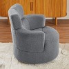 CAVINAS Modern Swivel Accent Barrel Chair with 360-Degree Rotation and Adjustable Headrest, Upholstered Berber Fleece Lounge Chair - 3 of 4