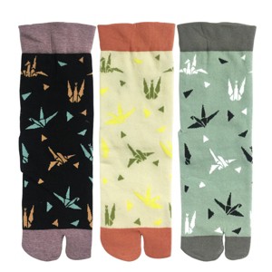 Wrapables Womens 3-Pair Flip-Flop Socks, Crane - 1 of 4