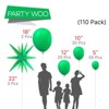 PartyWoo Balloons Green Foil Starburst 22 Inch 18 12 10 5 Inch 110 pcs - 2 of 4