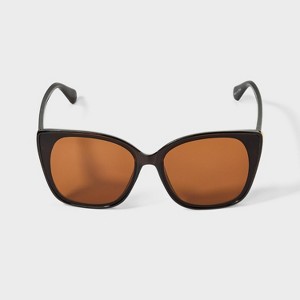 Women's Oversized Cateye Sunglasses - A New Day™ Brown - 1 of 2