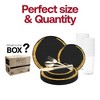Smarty Had A Party Black w/ Gold Moonlight Plastic Wedding Set - 60 Sets - 3 of 4