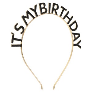 Unique Bargains Women's Classic Rainbow Birthday Headband 7.09"x6.69" Black 1pc - 1 of 4