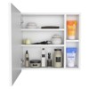 SEVOBAL Bathroom Storage Cabinets Sleek Wall Cabinet with Mirror Single Door and Open Shelf Design for Bathroom, White, 5.5"*19.6"*18.6" - 2 of 4
