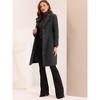 INSPIRE CHIC Women's Notched Lapel Single Breasted Outwear Work Long Winter Coat - 2 of 4