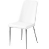 Monarch Specialties Dining Chair Set Of 2 Side Upholstered Kitchen Dining Room Pu Leather Look Metal White Chrome Contemporary Modern - 3 of 4