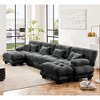 Oversized 173.2" Chenille Modular U-Shaped Sectional Sofa with Bolster Armrests and 2 Ottomans, 6-Piece Free combination Sofa - 2 of 4