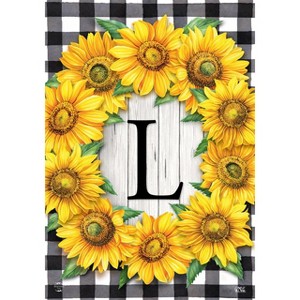 Briarwood Lane Everyday Garden Flag 12x18 For Outdoor Sunflowers Monogram L Garden Flag Flags For Outside - 1 of 4