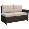 Courtyard Casual Brown Rooftop Outdoor Sofa Sectional with Cushions and Coffee Table - 4 of 4