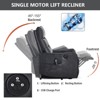 Black PU Single Motor Power Lift Recliner Chair with Massage and Heat for Elderly, Max Reclining Angle 155° - 4 of 4