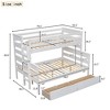 Twin over Full Wood Bunk Bed Frame with Drawers/ Twin Size Trundle Bed 4W -ModernLuxe - 4 of 4