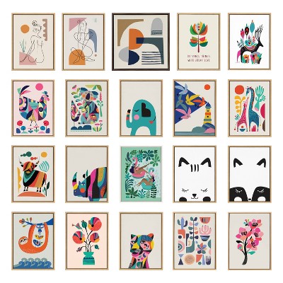 Sylvie Multicolor Abstract Mid-Century Modern Canvas Art
