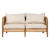 Christopher Knight Home Maciej 56" Patio Rustic Acacia Wood Upholstered Sofa with Rattan-Wrapped Frame - 2 of 4