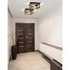 13" 2-Light LED Iron Cheshire Rustic Farmhouse Flush Mount Brown/Black - JONATHAN Y: Industrial Edison Bulbs, UL Listed - 2 of 3