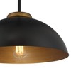 Possini Euro Design Black Gold Pendant Light 15 1/2" Wide Modern Industrial Dome Metal Shade for Dining Room House Foyer Kitchen - 3 of 4