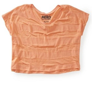 Aeropostale Womens Cropped Striped Dorm Pajama Sleep T-shirt - 1 of 1