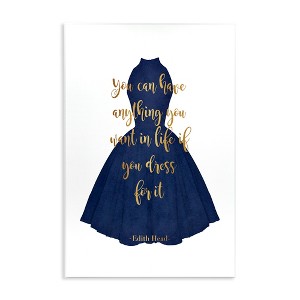 Stupell Industries If You Dress For It Quote Blue Gown Fashion Wall Plaque Art - 1 of 4