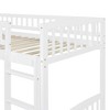 Gulches Minimalist Twin Size Loft Bed - Slide, Convertible Ladder, Solid Pine Wood, White - 3 of 4
