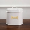 Park Life Designs 50 fl oz Cheshire Oval Dog Treat Canister Food Storage Container - White - 3 of 4