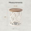 COZAYH Rustic Round End Table with Wood Tray Top Side Table for Living Room or Bedroom Small Furniture Piece 17.75 x 20 Inches, White - 2 of 4