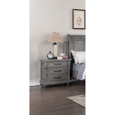 NicBex Nightstand with 3 Drawers,1pc Side Table with Wood Frame,Bedside Table for Bedroom,Living Room