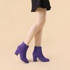 Allegra K Women's Round Toe Side Zip Chunky Heel Ankle Boots - 4 of 4