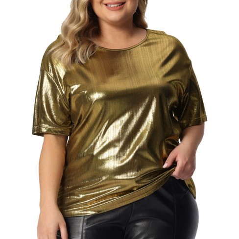 Plus size gold tops hotsell