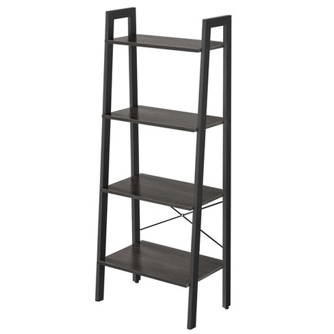 VASAGLE Industrial Ladder Shelf, 4-Tier Bookshelf, Storage Rack Shelves