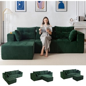 MAXYOYO Modular Sectional Sofa Couch, L Shaped Modern Cloud Couch with 1 Ottoman, Sofa in A Box - 1 of 4