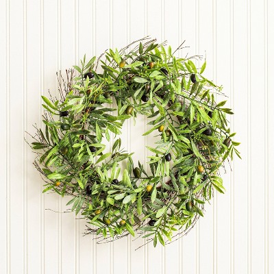 Artificial Olive Leaf Wreath - Thumbnail 2