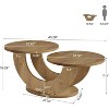Tribesigns 2-Tier Round Living Room Coffee Table with U-Shaped Frame, Low Accent Center Cocktail Table for Home, Apartment - 3 of 4