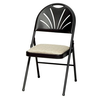 Set of 4 Sudden Comfort Plastic High Back Folding Chair Black Lace - Meca