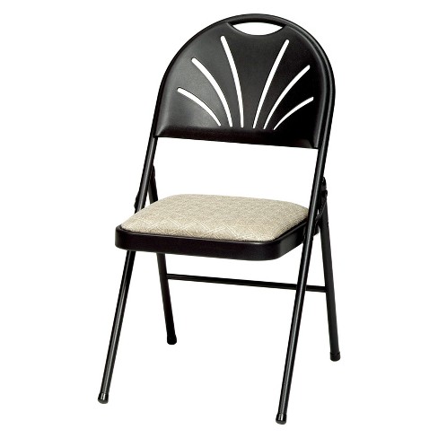 Sudden Comfort Plastic High Back Folding Chair (Set Of 4) - Black Lace - Meco : Target