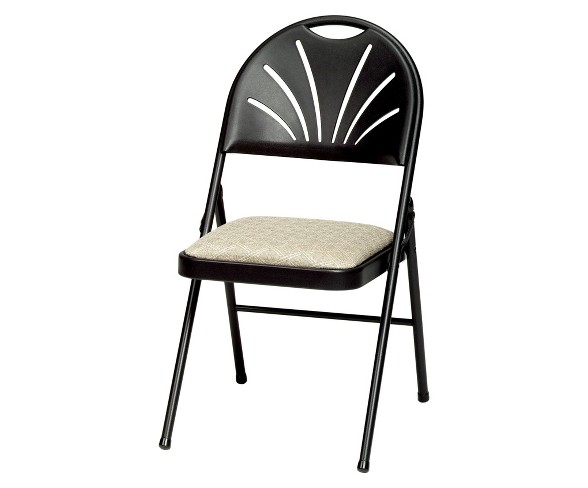 Sudden Comfort Plastic High Back Folding Chair  (Set of 4) - Black Lace - Meco