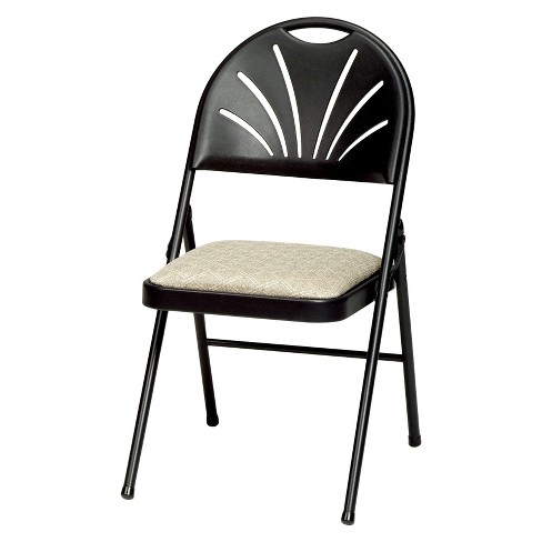 Set of 4 Sudden Comfort Plastic High Back Folding Chair Black Lace - Meca - image 1 of 3