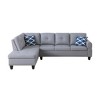 L-Shaped Sectional Sofa 2-Piece Faux Leather , Left-Facing Couch with Tufted Backs, Nailhead Trim, and Accent Pillows - 4 of 4