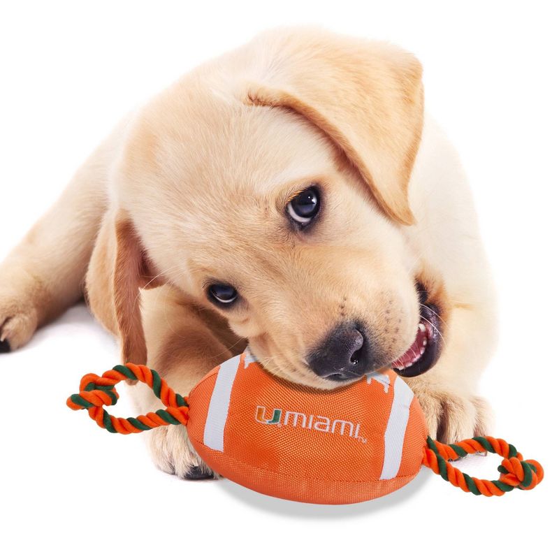 NCAA Miami Hurricanes Nylon Football Dog Toy, 4 of 5