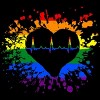 Adult Design By Humans Pride Heartbeat EKG Splatter By LegatoTendo Tank Top - 2 of 2