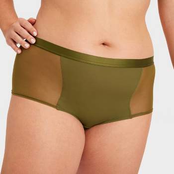 Women's Cotton And Lace Boy Shorts - Auden™ Green Xl : Target