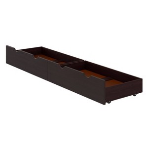Set of 2 Underbed Storage Drawers Espresso Brown - Alaterre Furniture, Brown Brown