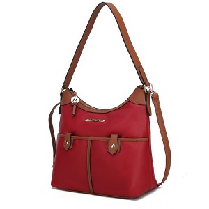 MKF Collection Harper Vegan Color Block Leather Women’s Shoulder Hobo Bag by Mia K - 1 of 4