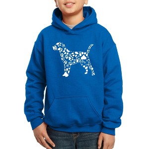LA Pop Art Boy's Word Art Hooded Sweatshirt - Dog Paw Prints - 1 of 4