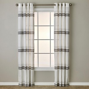 SKL Home By Saturday Knight Ltd Slate Stripe Window Curtain Panel Pair - 2-Pack - White - 1 of 4