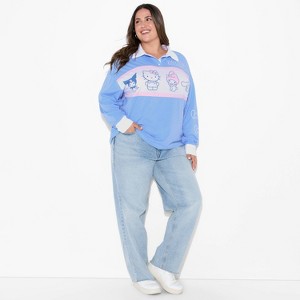 Women's Hello Kitty & Friends Polo Graphic T-Shirt - Light Blue - 1 of 3