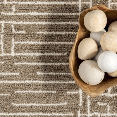 Natural Honey and Alabaster Wool Rectangular 10' x 14' Rug